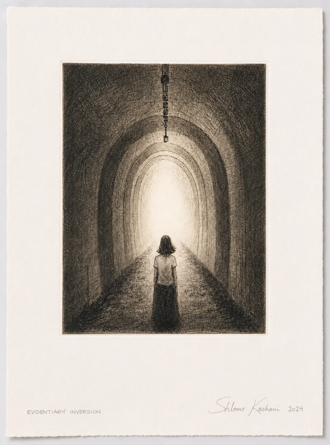 Signed 2024 Evidentiary inversion print mock, photopolymer gravure by Shlomo Kashani for the limited artist's edition of his October 7 book