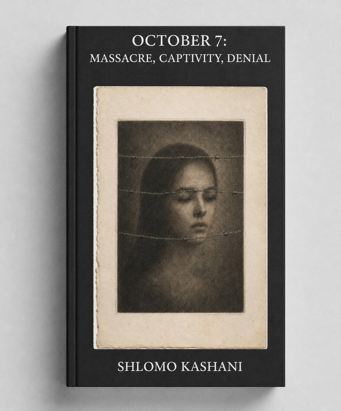 Front-facing hardcover mockup of October 7: Massacre, Captivity, Denial